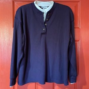 Passports Men’s Waffle-Knit Henley Long Sleeve, 1 shirt but looks like 2. Size S